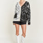 Heart paisley and Color block cardigan