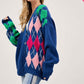 Plus V Neck Button Front Cardigan