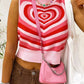 Heart Mock Neck Sweater Vest