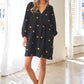 Corduroy Fabric Quilted Bib Henleystyle Mini Dress