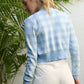 LS Gingham pattern cardigan