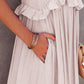 Ruffled Sleeveless Tiered Maxi Dress with Pockets