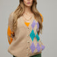Plus V Neck Button Front Cardigan