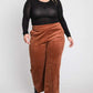 RIBBED VELVET CROP WIDE LEG PANTS PLUS