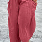 Full Size Pocketed Drawstring Wide Leg Pants