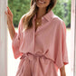 Tied Button Up Collared Neck Romper