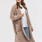Pocketed Open Front Long Sleeve Longline Cardigan