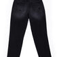 Black distressed straight jeans