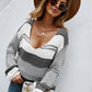 Color Block Scoop Neck Sweater