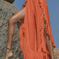 Ruffled Slit Wide Leg Pants