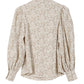 Stand collar floral frill blouse