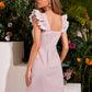 Lace Detail Ruffled Cap Sleeve Dress