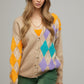 Plus V Neck Button Front Cardigan