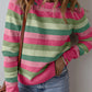 Striped Round Neck Long Sleeve Sweater