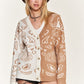 Heart paisley and Color block cardigan