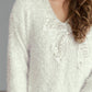 Bow Pearl Detail V-Neck Long Sleeve Sweater
