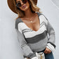 Color Block Scoop Neck Sweater