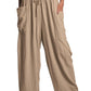 Full Size Pocketed Drawstring Wide Leg Pants