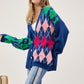 Plus V Neck Button Front Cardigan