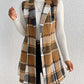Honey Plaid Lapel Collar Vest