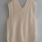 Ribbed V-Neck Sleeveless Sweater Vest