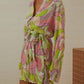 Tied Button Up Long Sleeve Dress