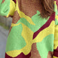 Contrast Round Neck Long Sleeve Sweater