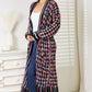 Angel Wings Full Size Multicolored Open Front Fringe Hem Cardigan
