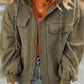Zip-Up Drawstring Hooded Jacket