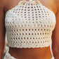 Tassel Tied Top and Openwork Skirt Cover Up Set