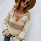 Color Block Scoop Neck Sweater