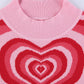 Heart Mock Neck Sweater Vest