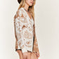 Heart paisley and Color block cardigan