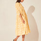 Floral Tie Neck Lantern Sleeve Dress