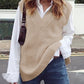Ribbed V-Neck Sleeveless Sweater Vest