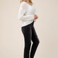Black distressed straight jeans