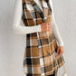 Honey Plaid Lapel Collar Vest