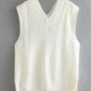 Ribbed V-Neck Sleeveless Sweater Vest