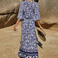 Printed Half Sleeve Top and Slit Skirt Set