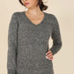 V-Neck Sweater Maxi Dress