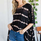 Striped Tie Dye Round Neck Tunic Plus KRT1408-1P