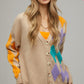 Plus V Neck Button Front Cardigan