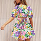 Printed Surplice Short Sleeve Dress