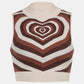 Heart Mock Neck Sweater Vest