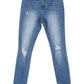 Dark wash distressed skinny jeans