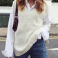 Ribbed V-Neck Sleeveless Sweater Vest