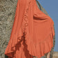 Ruffled Slit Wide Leg Pants