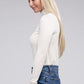 Ribbed Turtle Neck Long Sleeve Top
