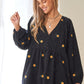 Corduroy Fabric Quilted Bib Henleystyle Mini Dress