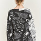 Heart paisley and Color block cardigan